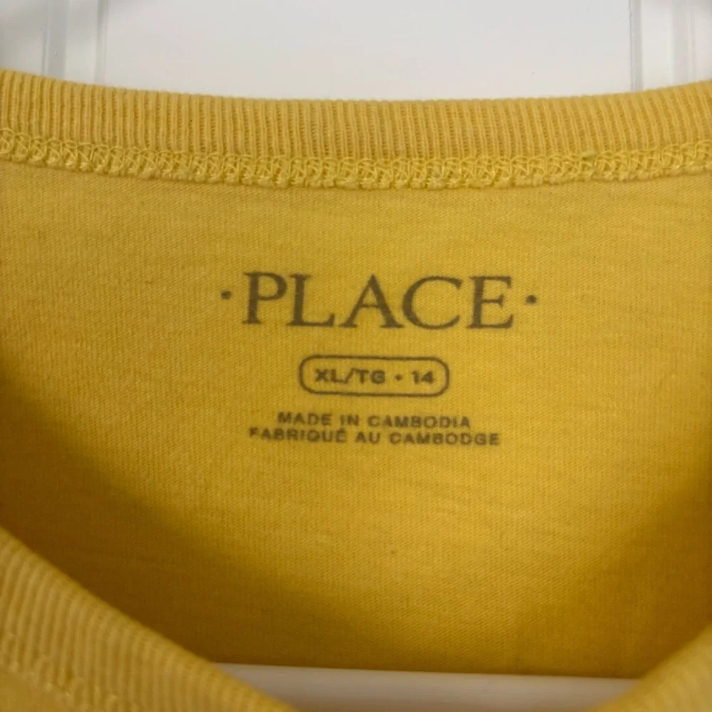 The Children's Place Yellow Dinosaur Tee Size XL 14